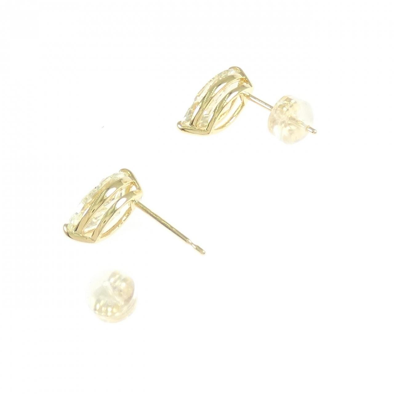 [再加工款] K18YG鑽石耳環 1.508CT 1.564CT VLY-LY SI1-2 欖尖形切割