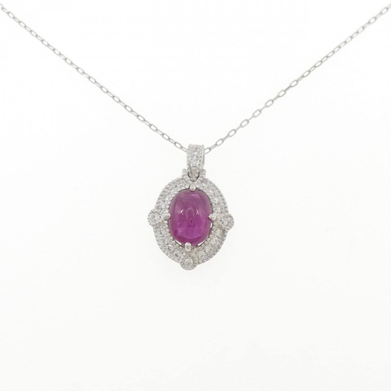 PT900/PT850 ルビー ネックレス 2.05CT