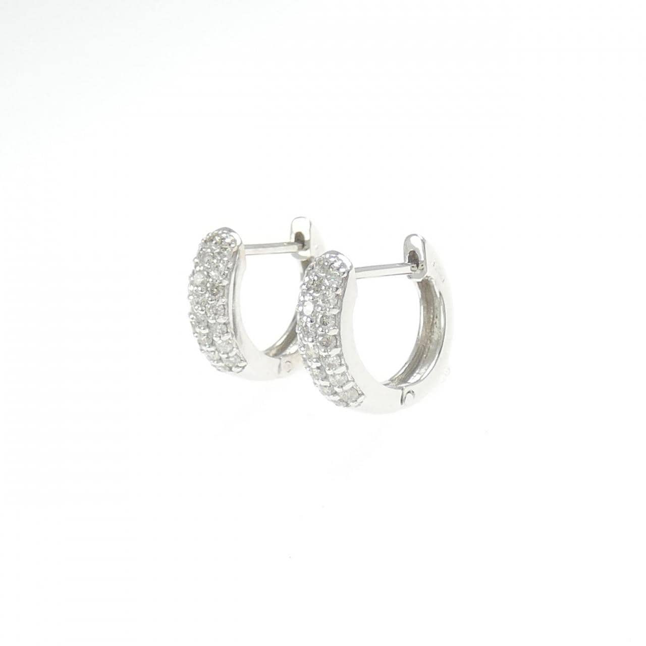 K18WG ダイヤモンド フープ ピアス 0.30CT