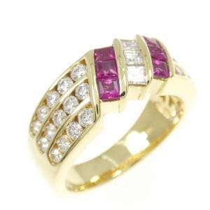 K18YG ルビー リング 0.45CT