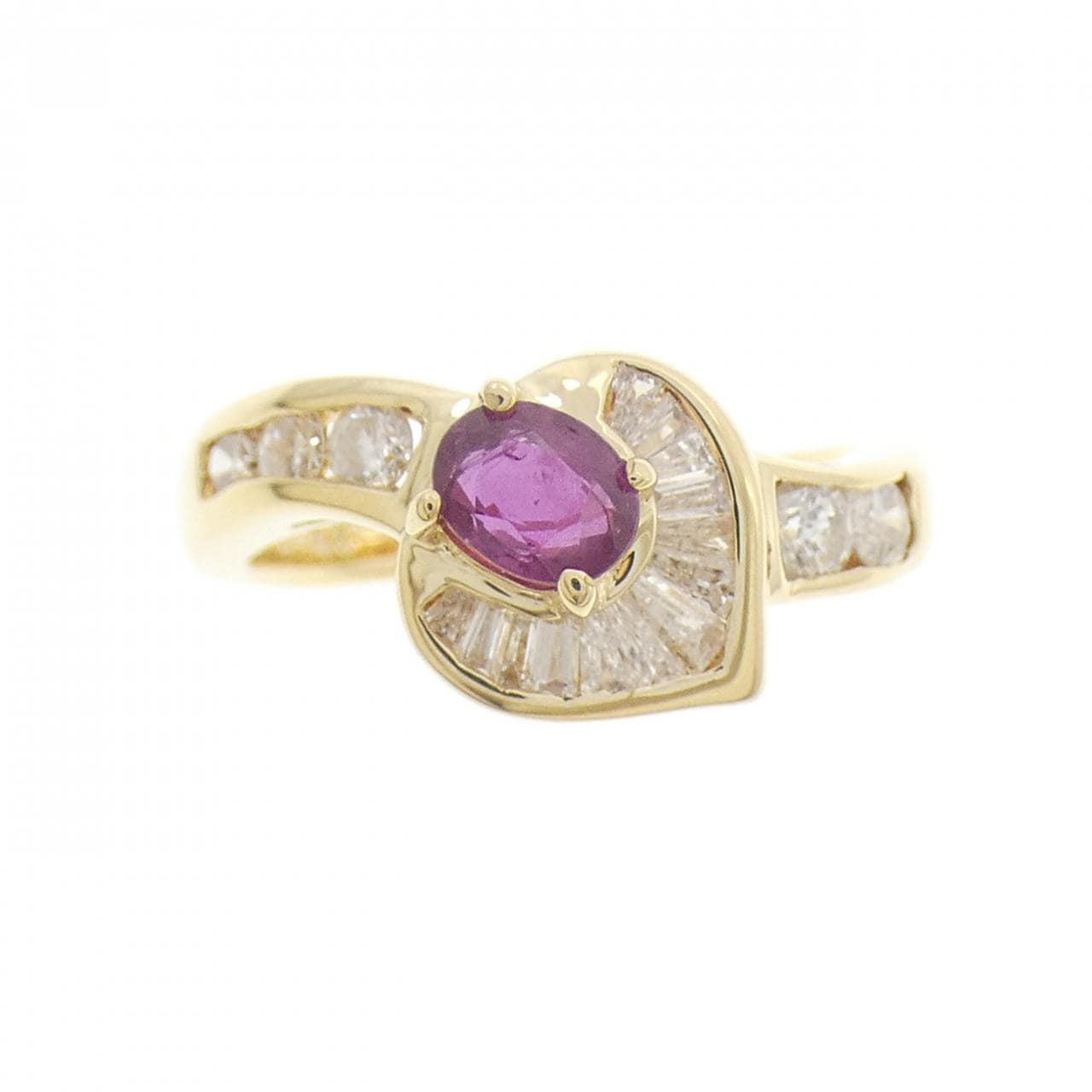 K18YG ルビー リング 0.44CT