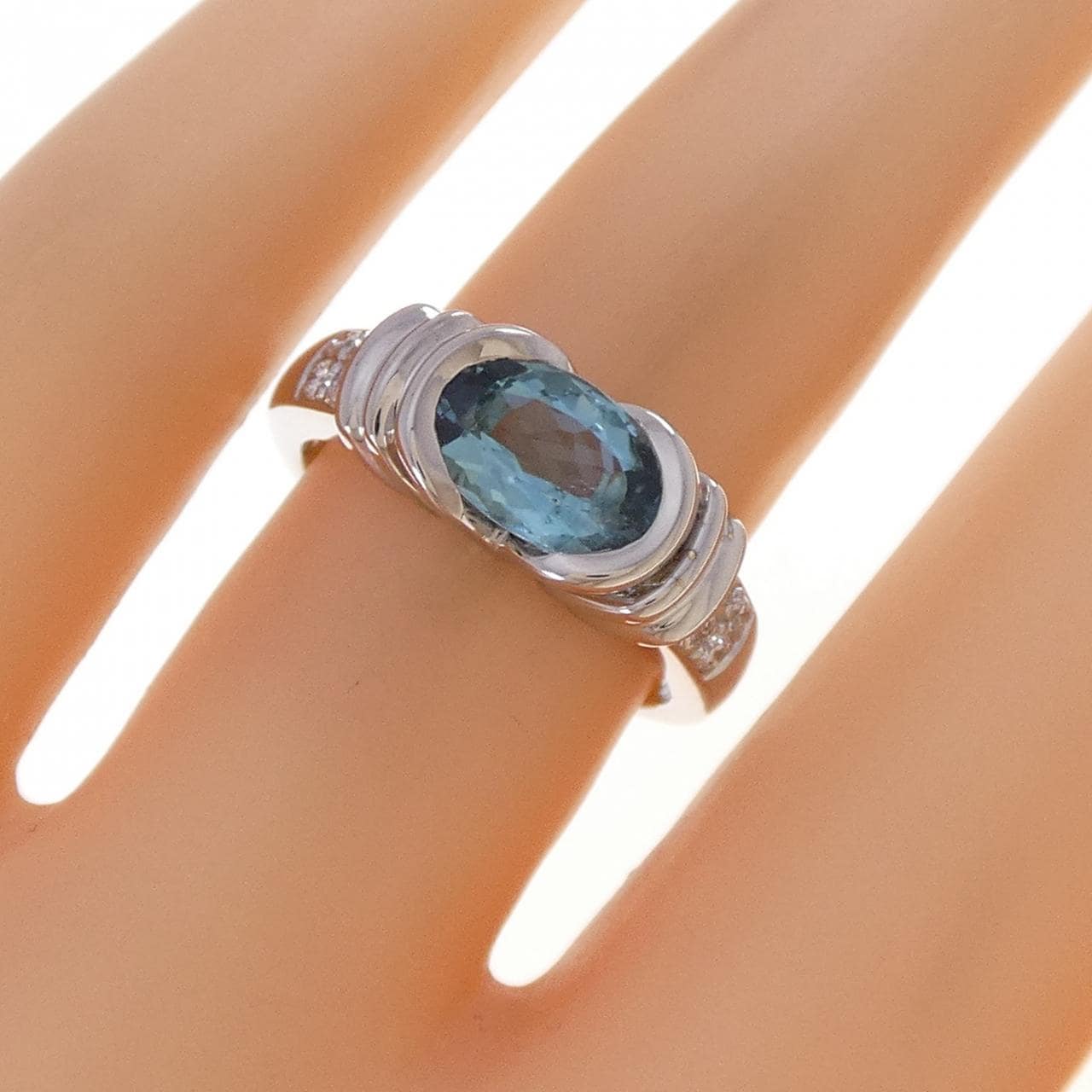 K18WG トルマリン リング