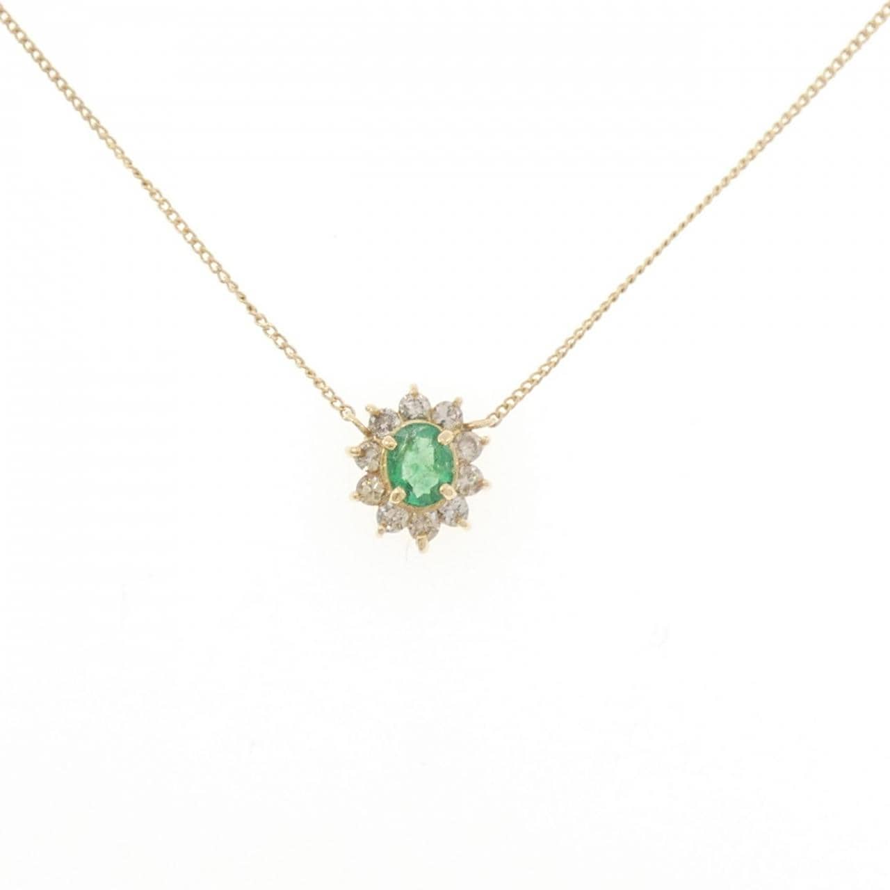 K18YG エメラルド ネックレス 0.29CT