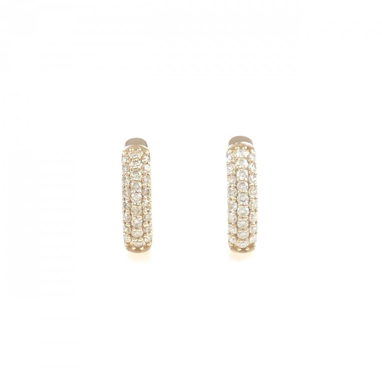 K18PG ダイヤモンド フープ ピアス 0.32CT