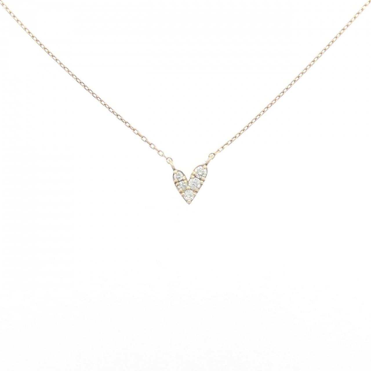 K10YG ハート ダイヤモンド ネックレス 0.06CT