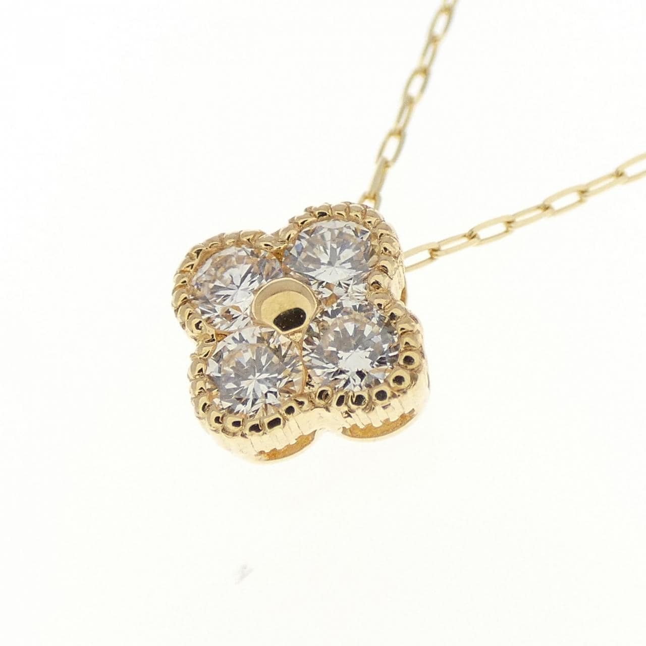 [BRAND NEW] K18YG Flower Diamond Necklace 0.20CT