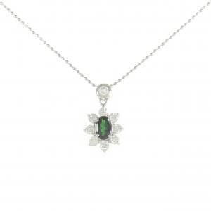 PT900/PT850 グリーンガーネット ネックレス 0.44CT