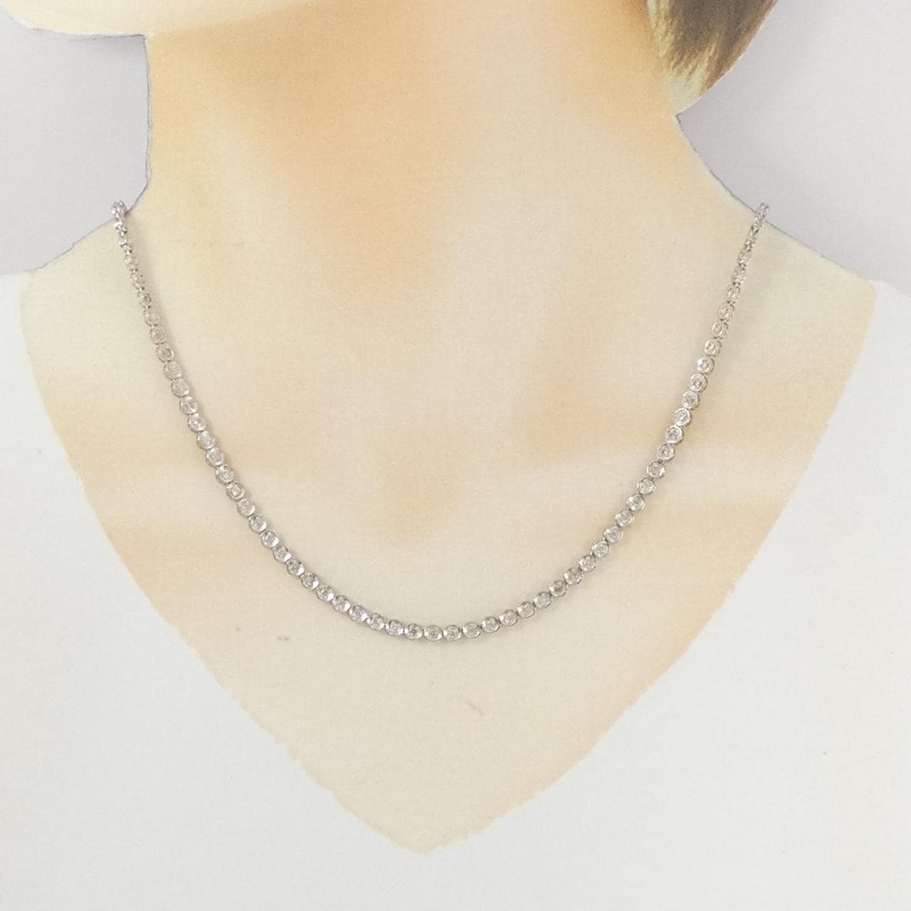 K18WG ダイヤモンド ネックレス 2.00CT