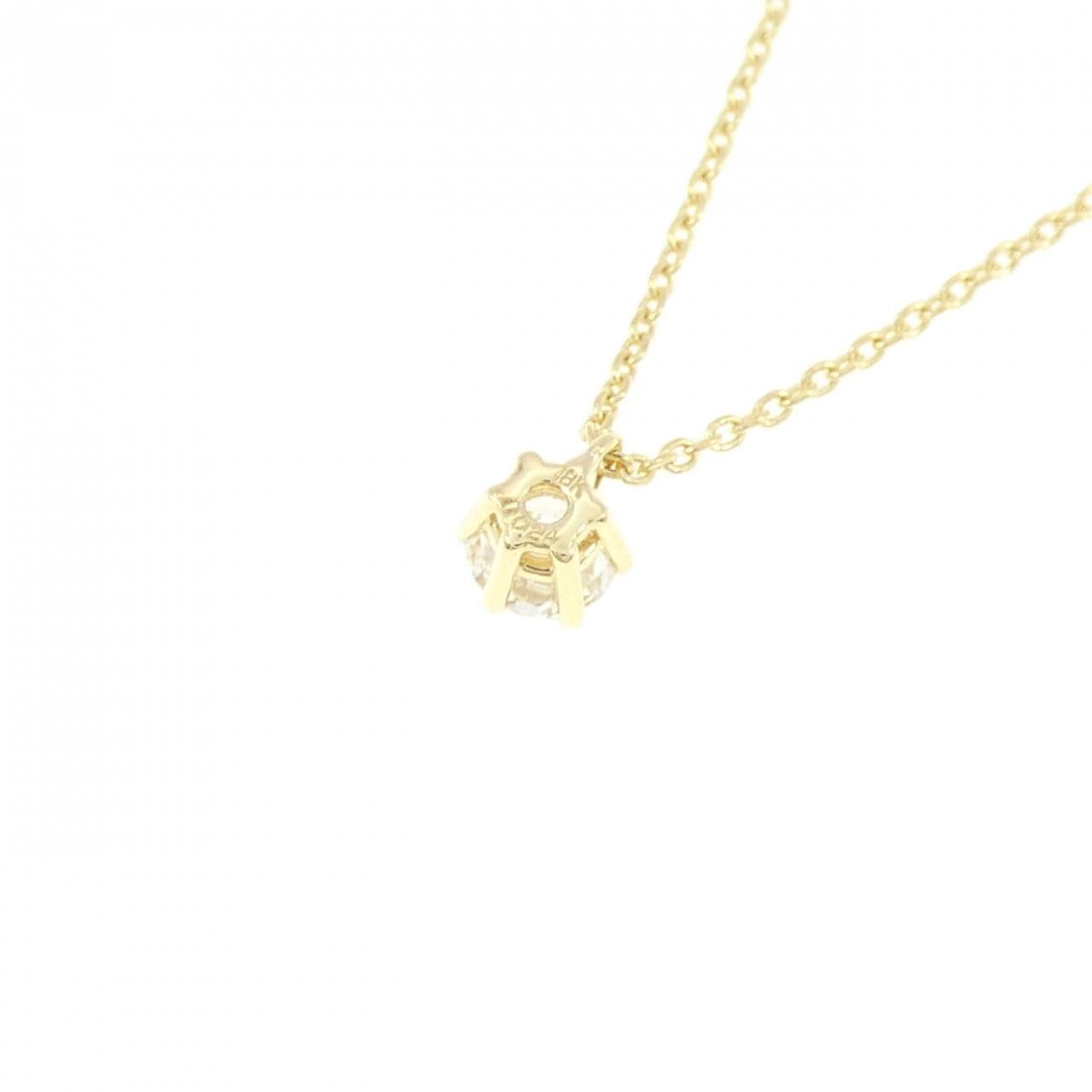 18KYG/K18YG ソリティア ダイヤモンド ネックレス 0.24CT