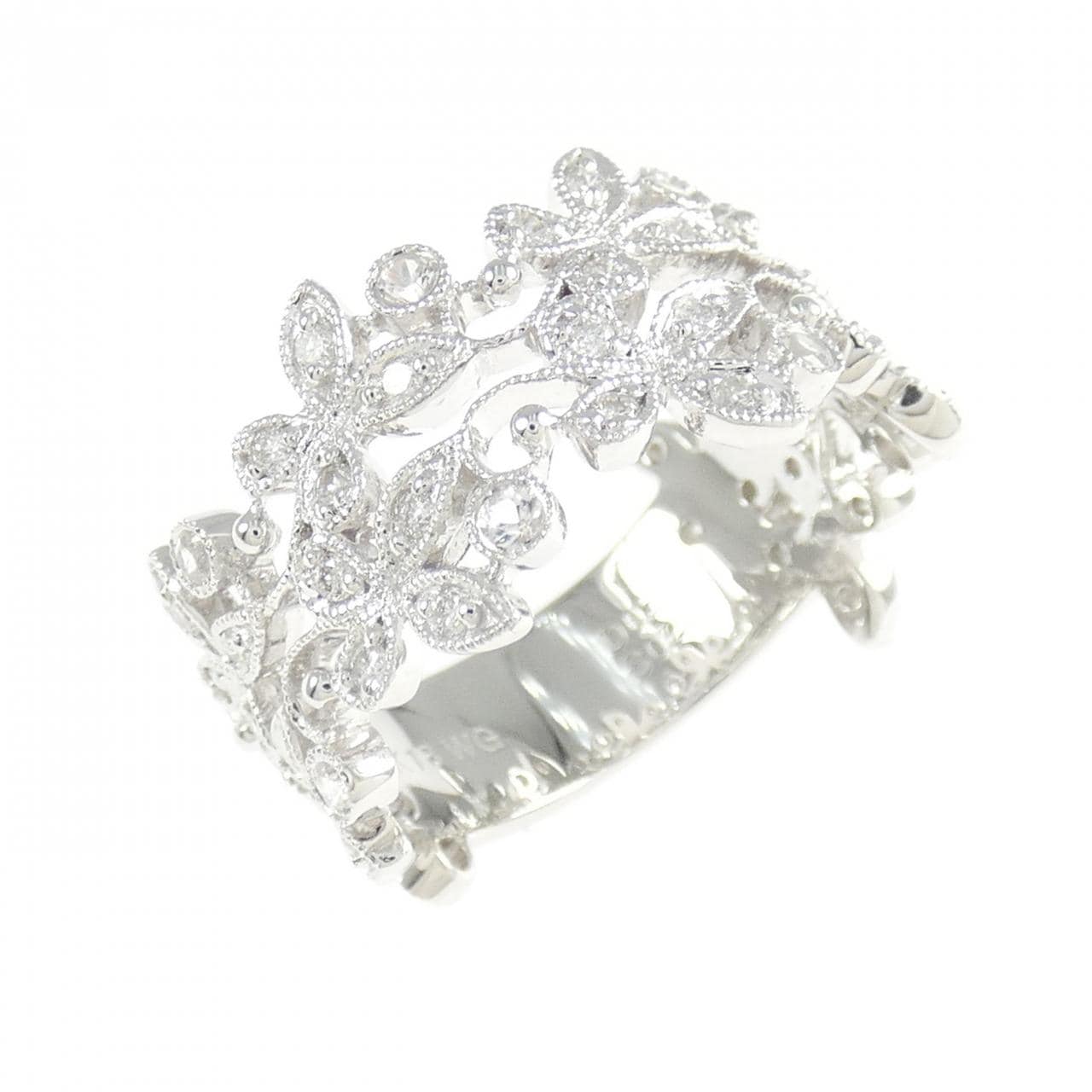 K18WG ホワイトサファイヤ リング 0.23CT