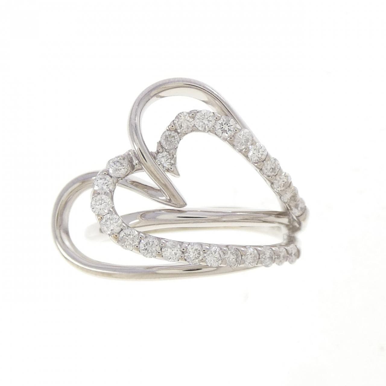 K18WG ハート ダイヤモンド リング 0.50CT