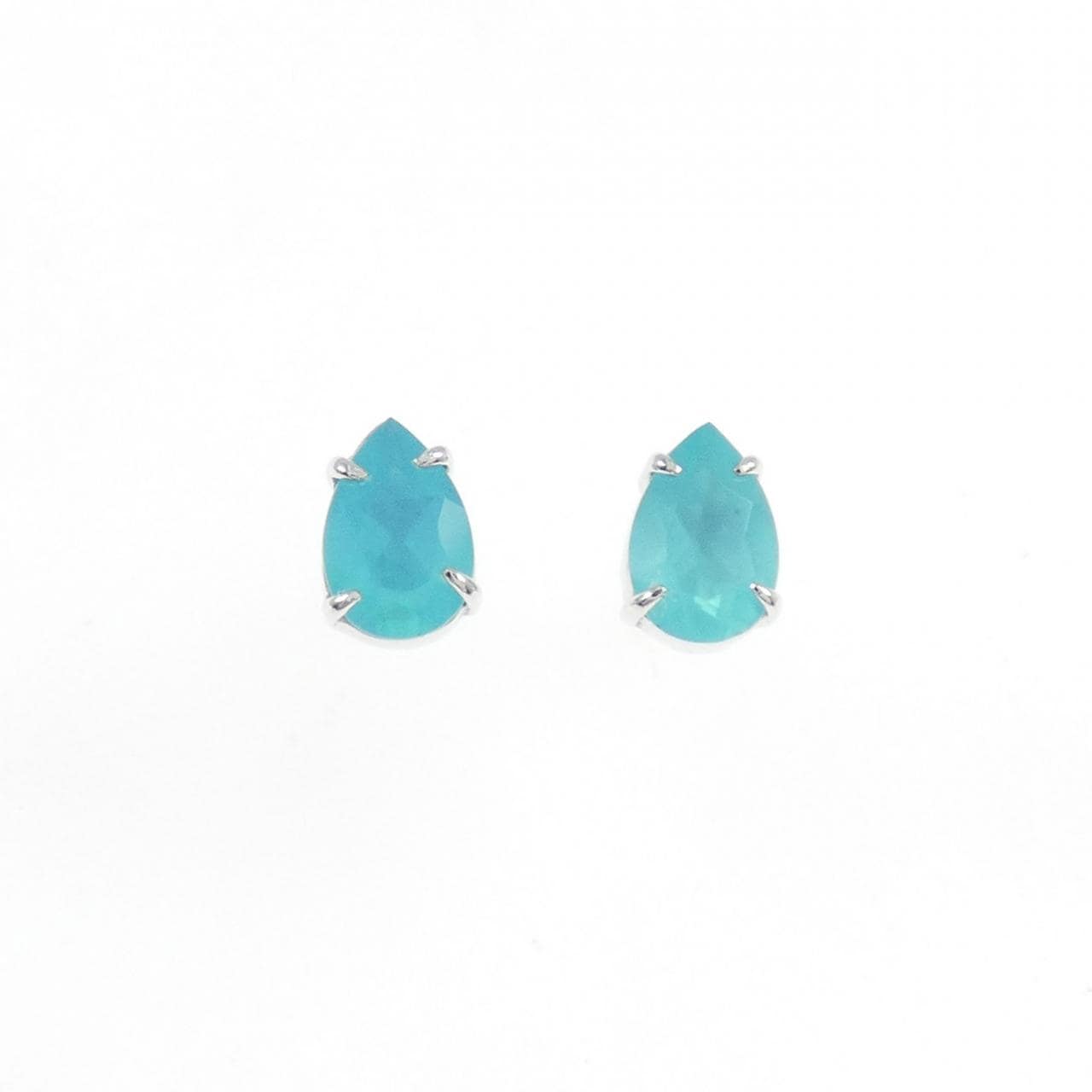 K18WG カルセドニー ピアス 0.70CT