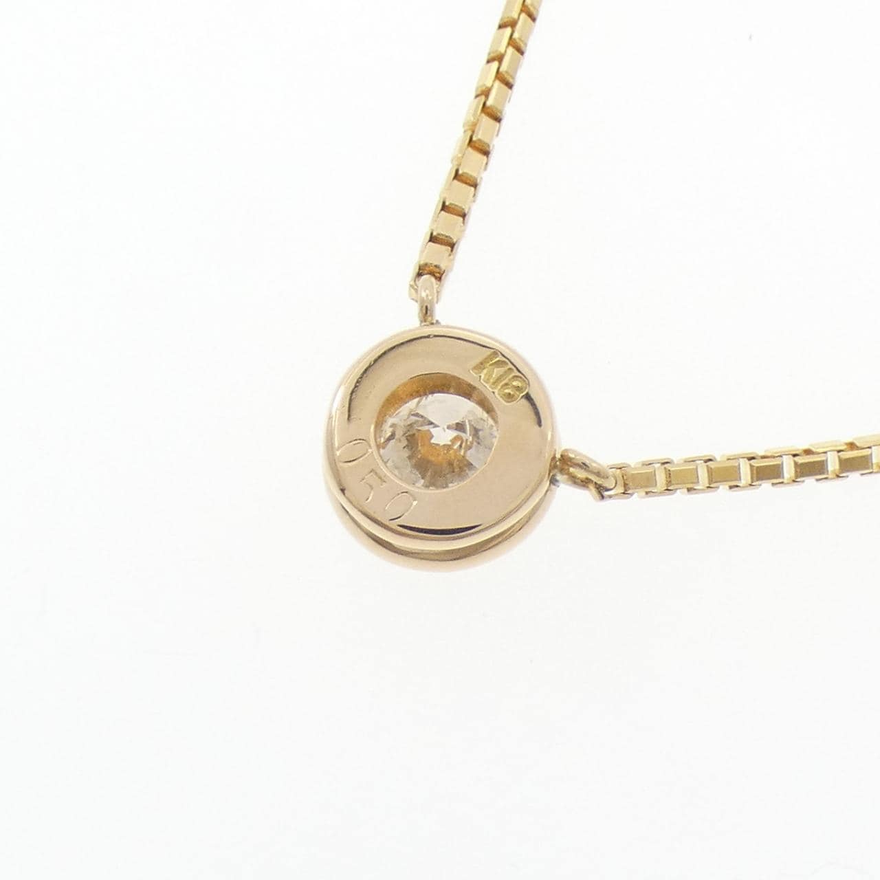 K18YG ソリティア ダイヤモンド ネックレス 0.50CT