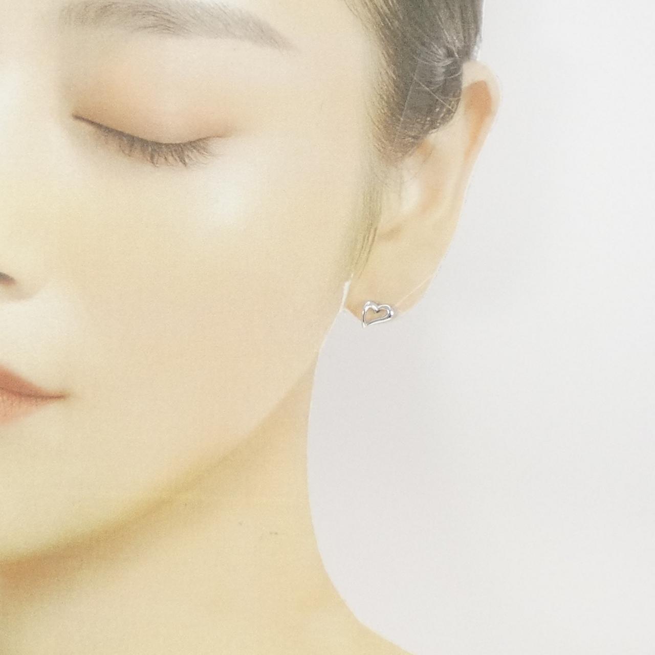 Perlita MIKIMOTO 18K 白金心型耳環