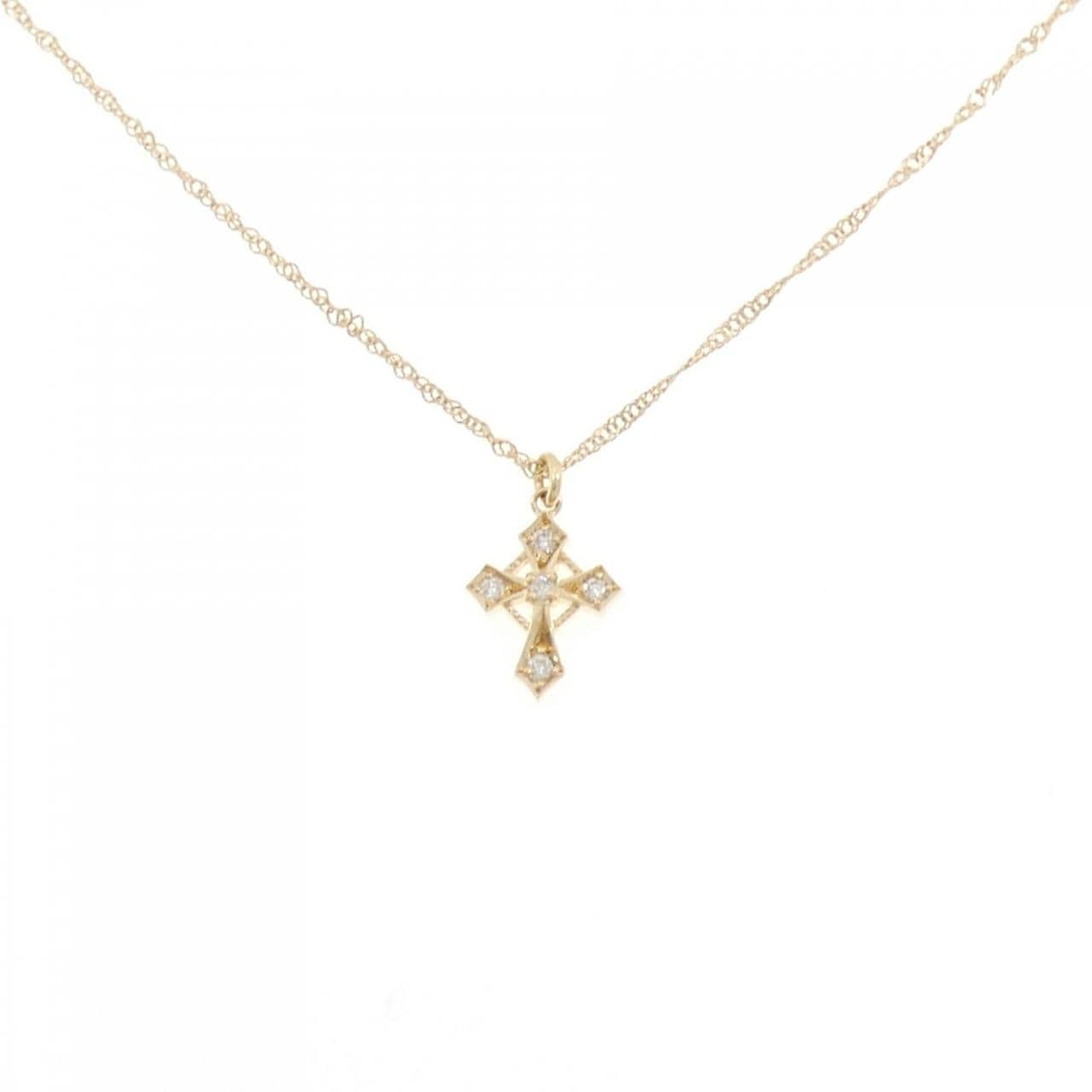 4゜C クロス ダイヤモンド ネックレス
