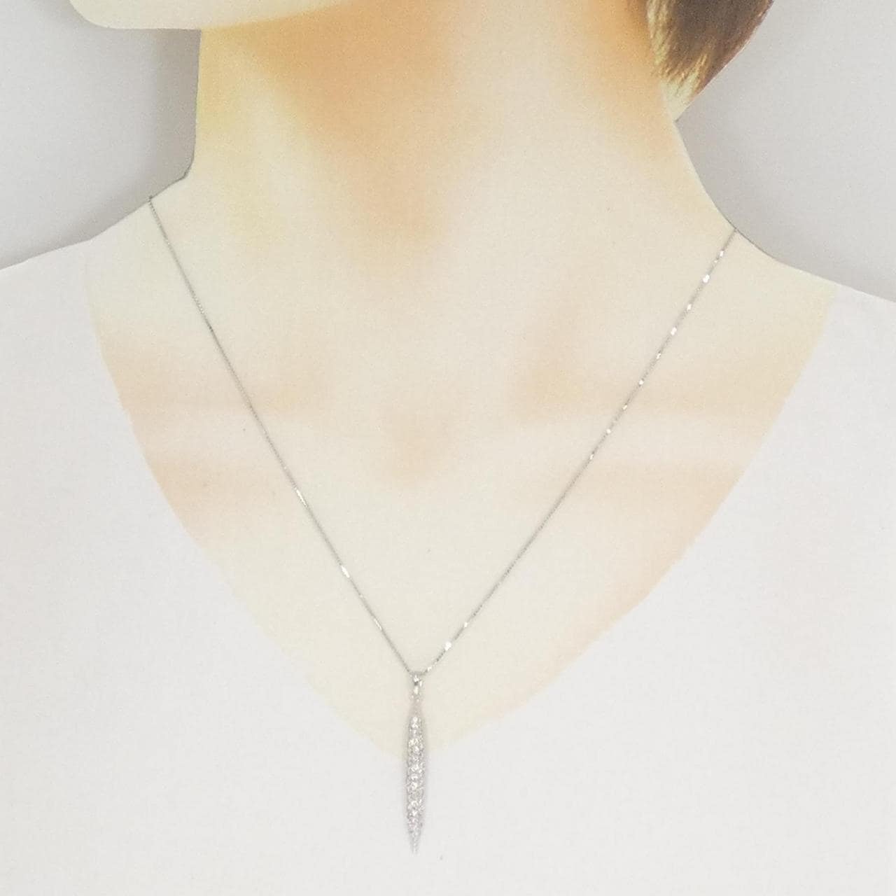 K18WG ダイヤモンド ネックレス 0.62CT
