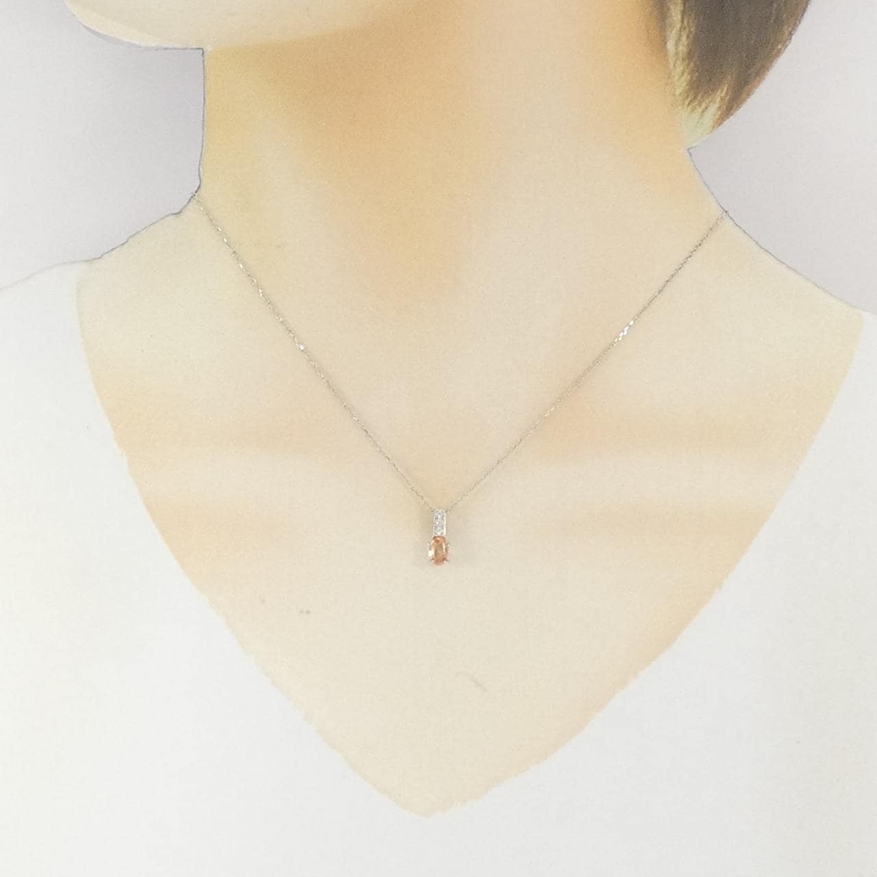 PT900/PT850 パパラチアサファイヤ ネックレス 0.492CT