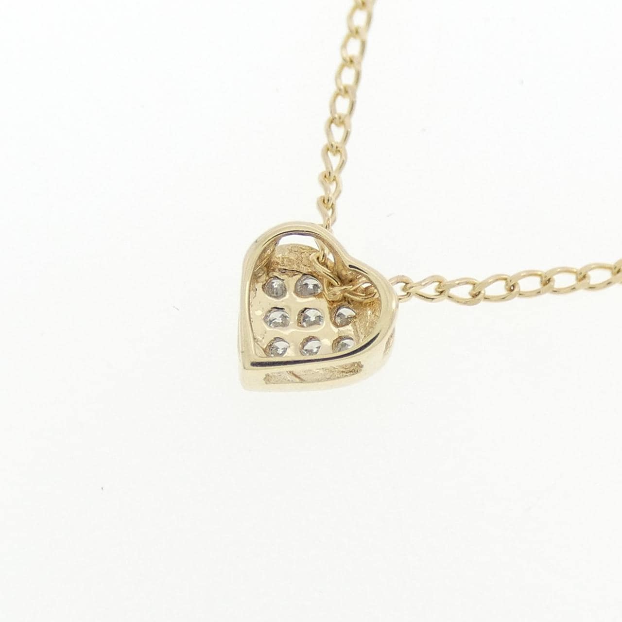 K10YG/K10WG ハート ダイヤモンド ネックレス