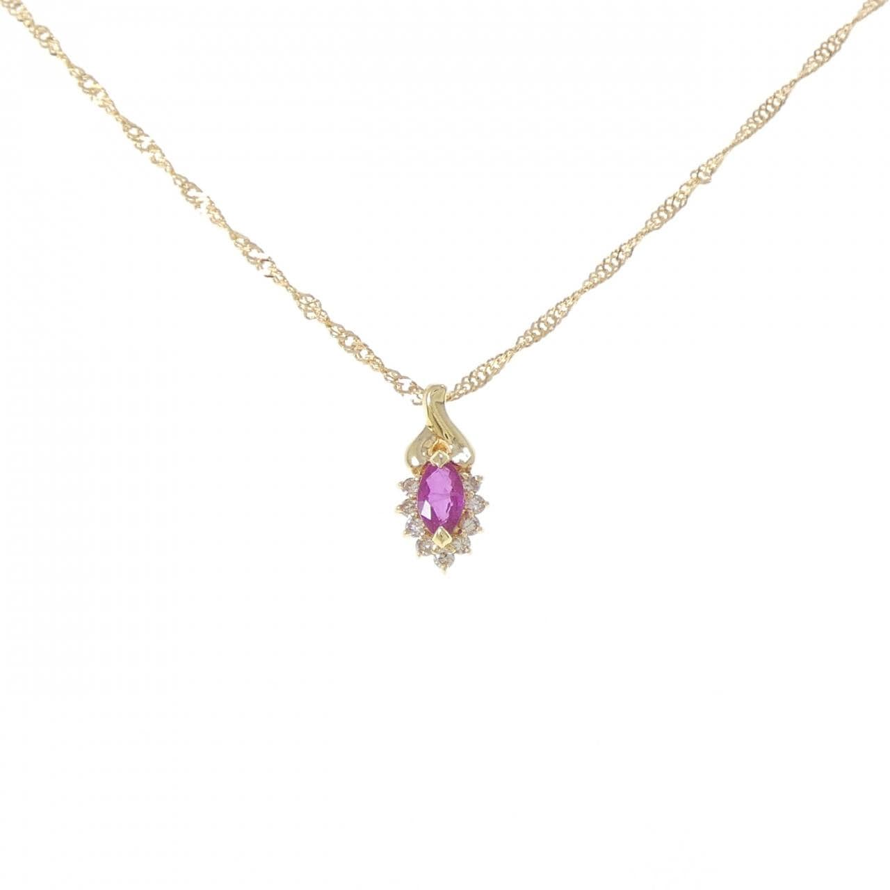 K18YG ルビー ネックレス