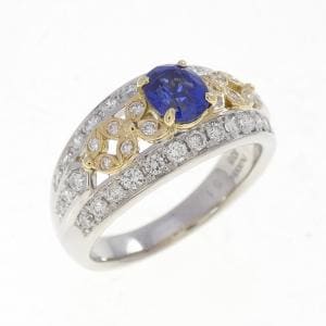 PT900/K18YG サファイヤ リング 0.73CT