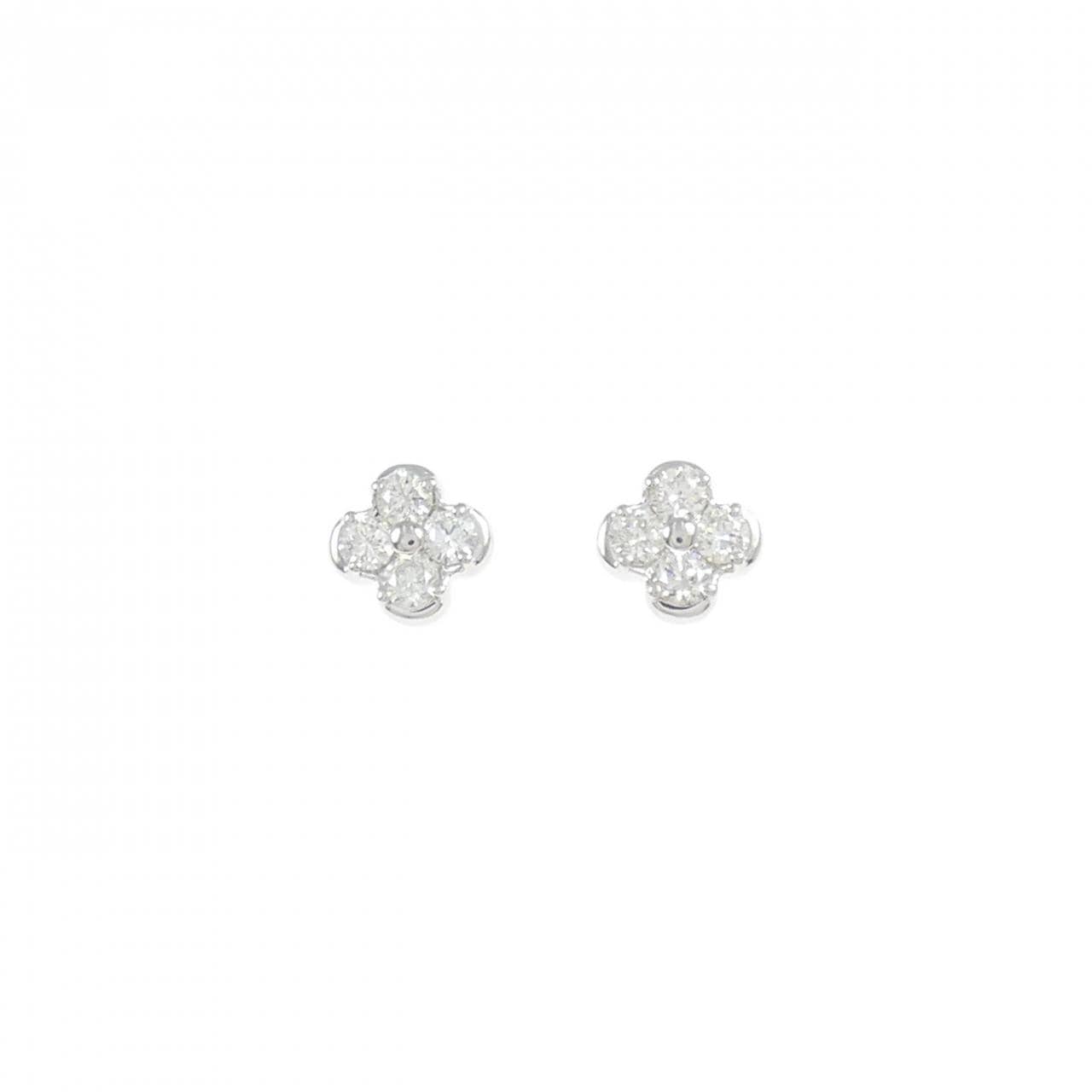 PT900 フラワー ダイヤモンド ピアス 0.20CT