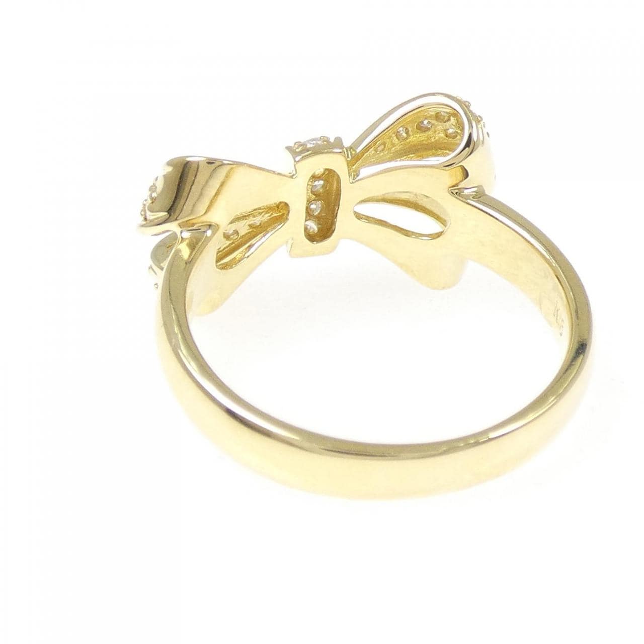 K18YG リボン ダイヤモンド リング 0.23CT