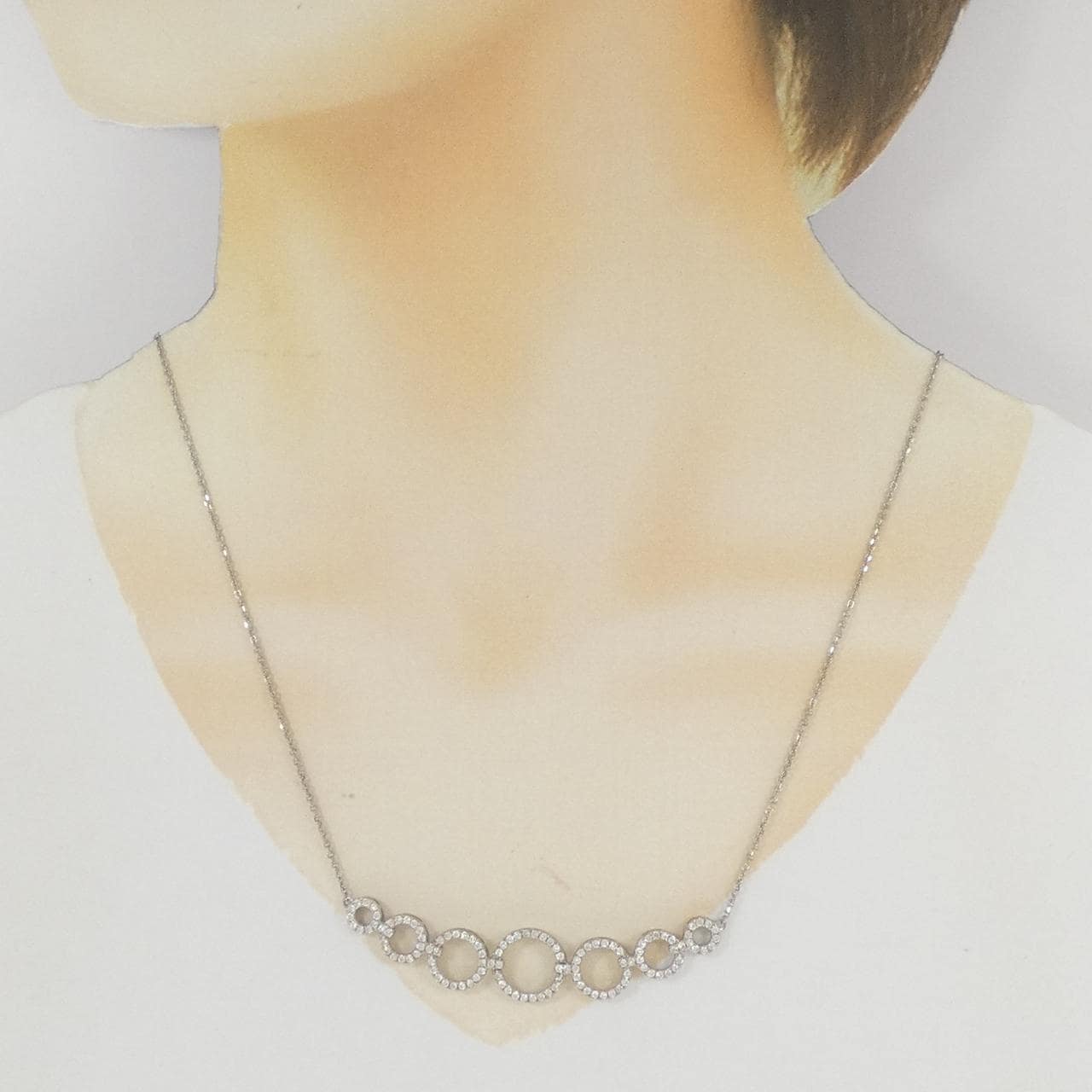 K18WG ダイヤモンド ネックレス 0.85CT
