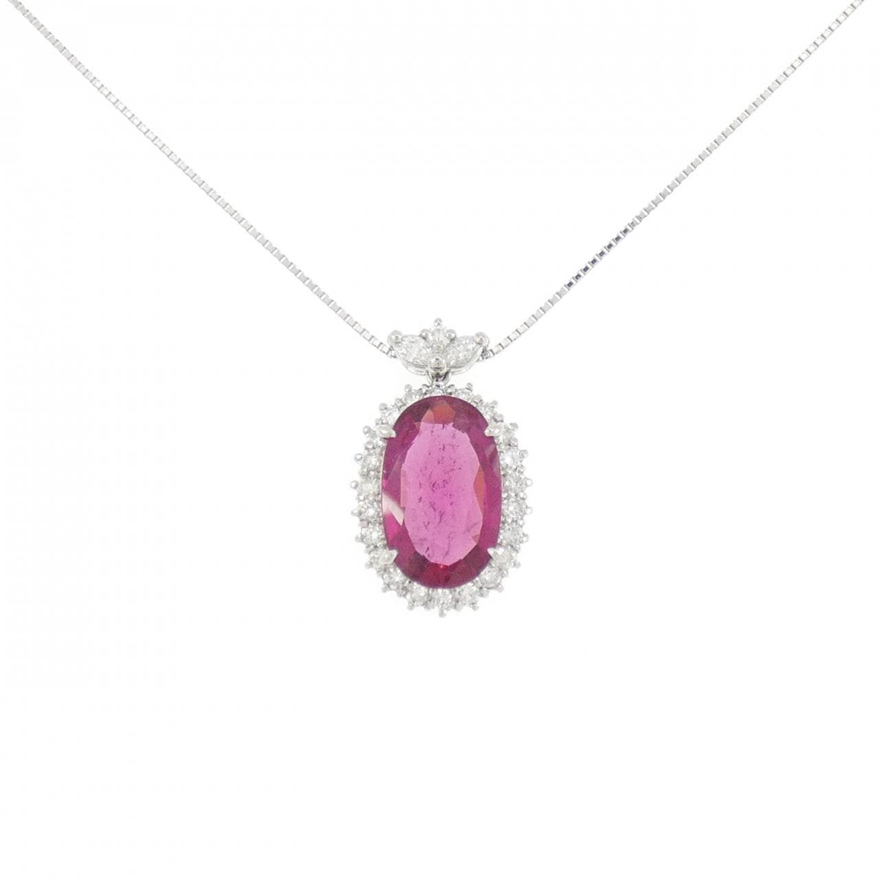 PT900/PT850 ルベライトトルマリン ネックレス 4.88CT