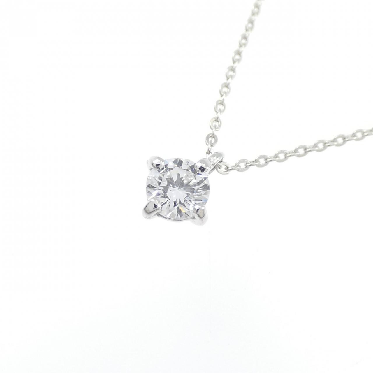 K18WG ソリティア ダイヤモンド ネックレス 0.12CT