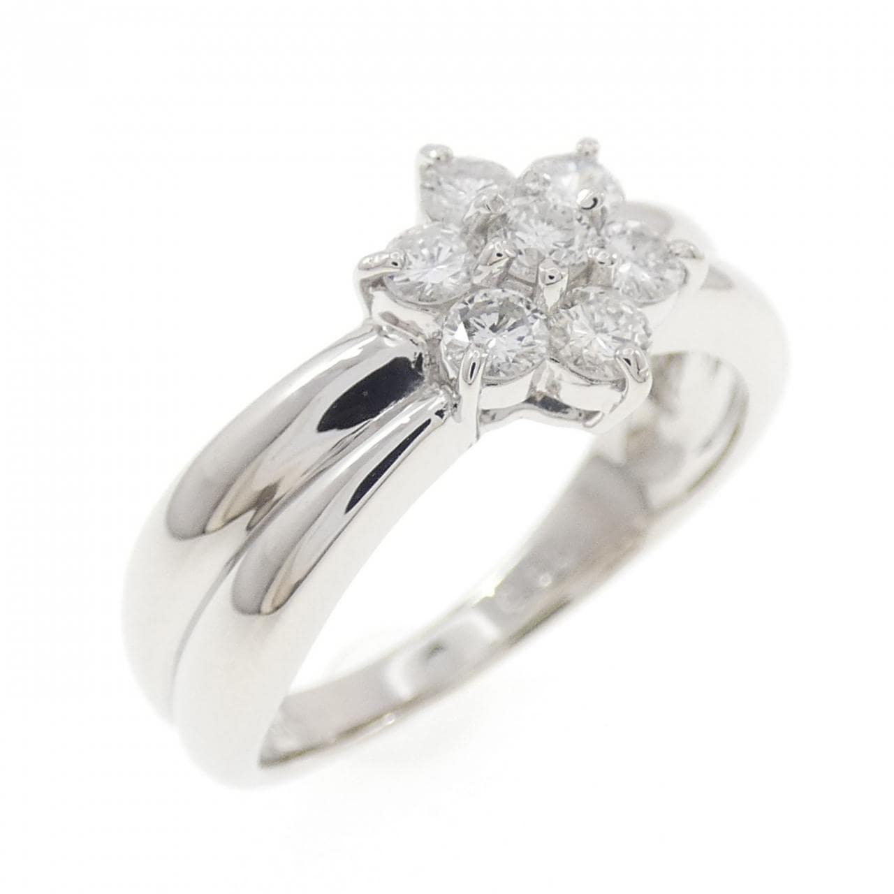 PT900 フラワー ダイヤモンド リング 0.50CT