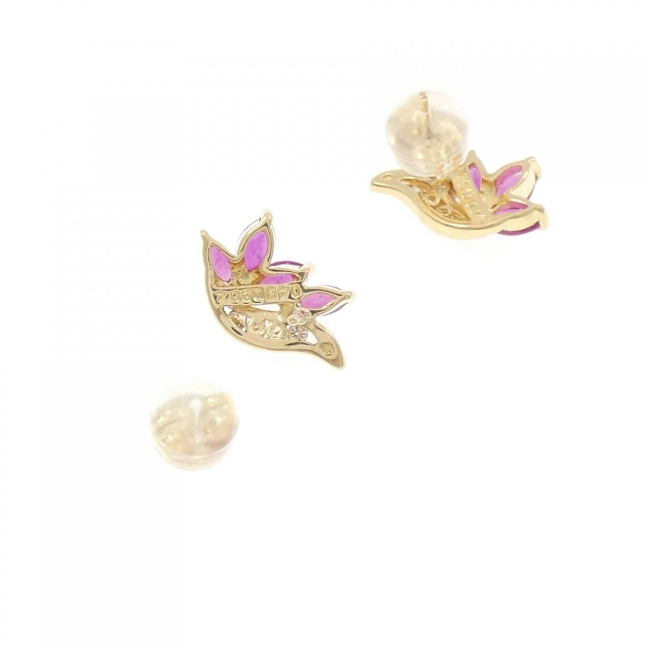 K18YG紅寶石耳釘0.90CT
