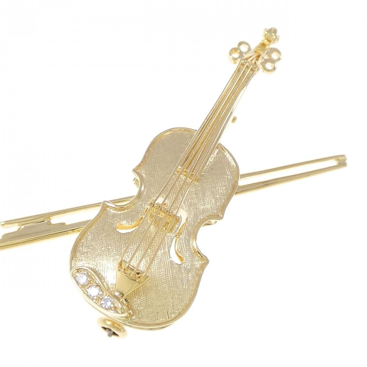 K18YG ダイヤモンド ブローチ 0.03CT