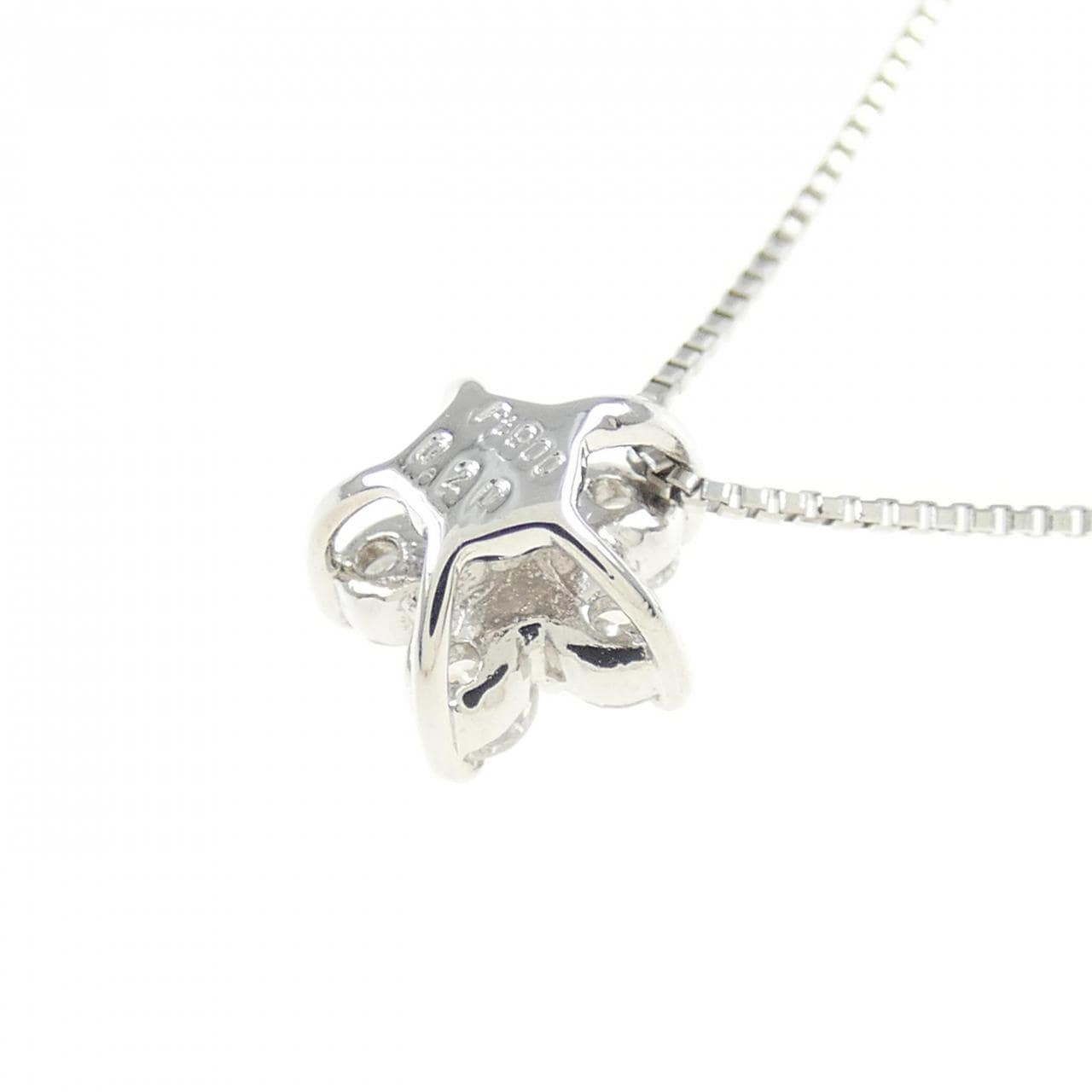 PT900/PT850 フラワー ダイヤモンド ネックレス 0.20CT