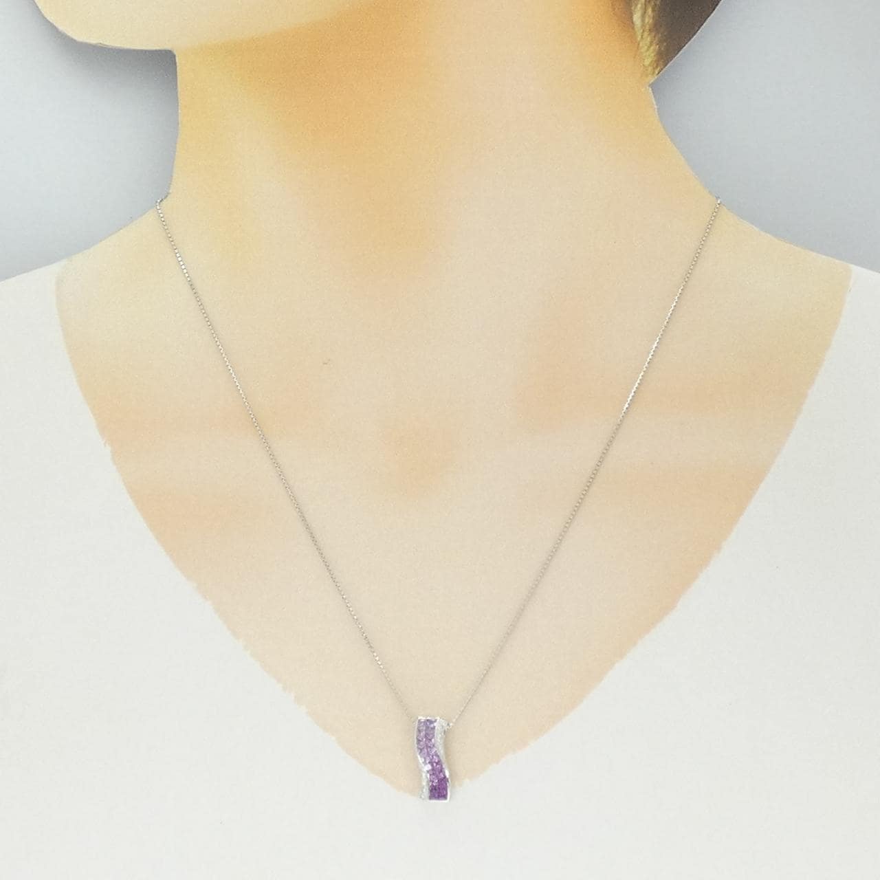 750WG/K18WG サファイヤ ネックレス 1.10CT