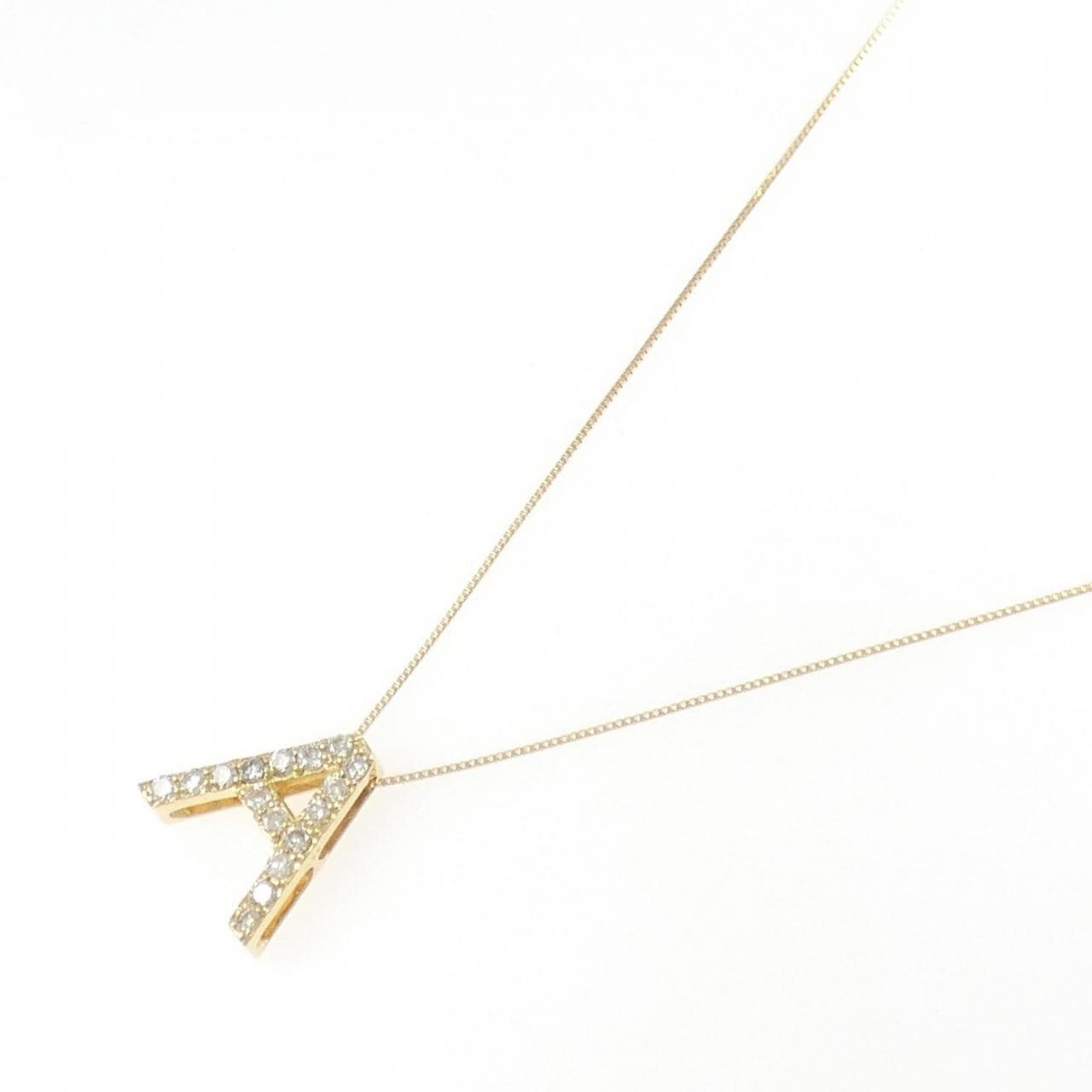 K18YG イニシャルA ダイヤモンド ネックレス 0.32CT