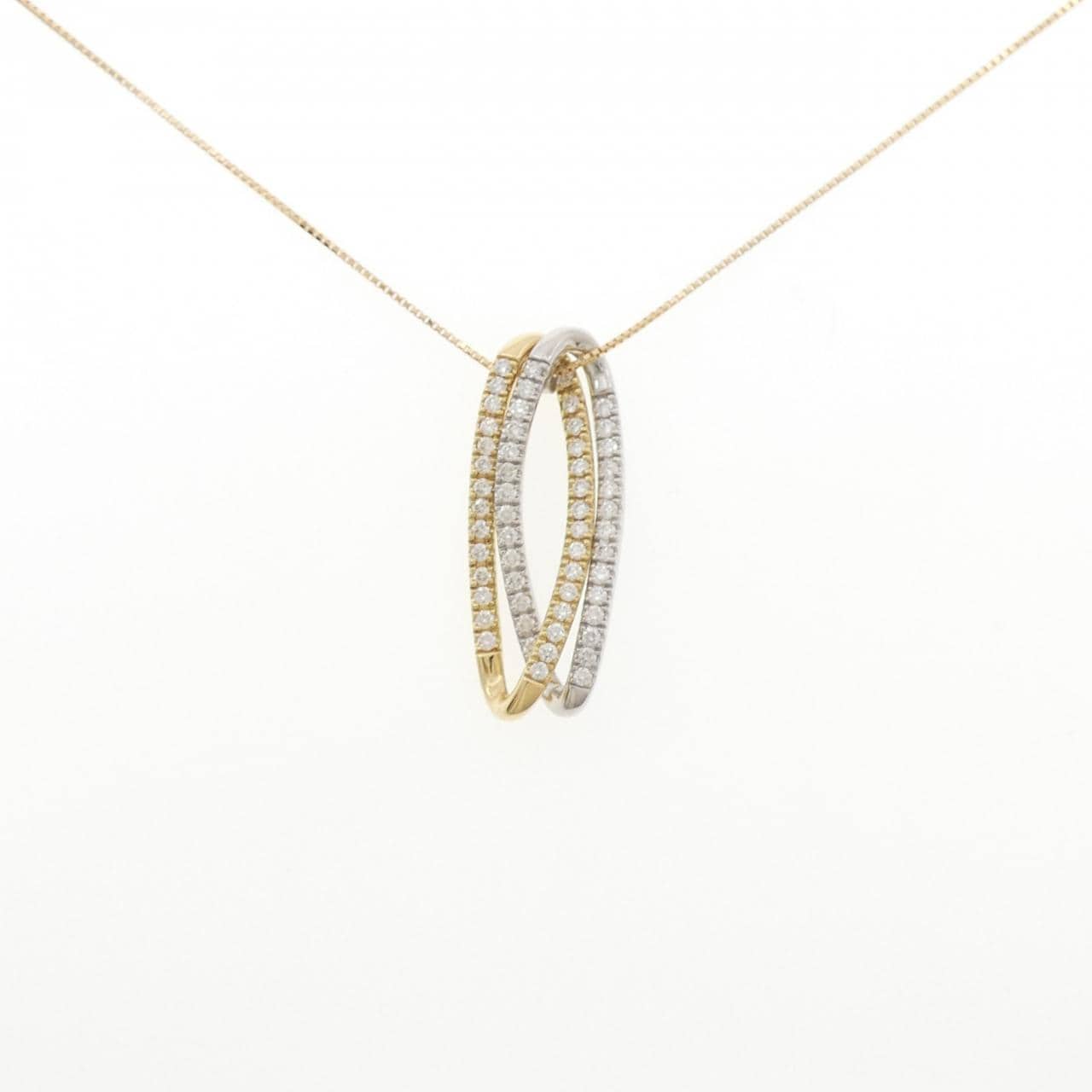 K18YG/K18WG ダイヤモンド ネックレス 1.05CT