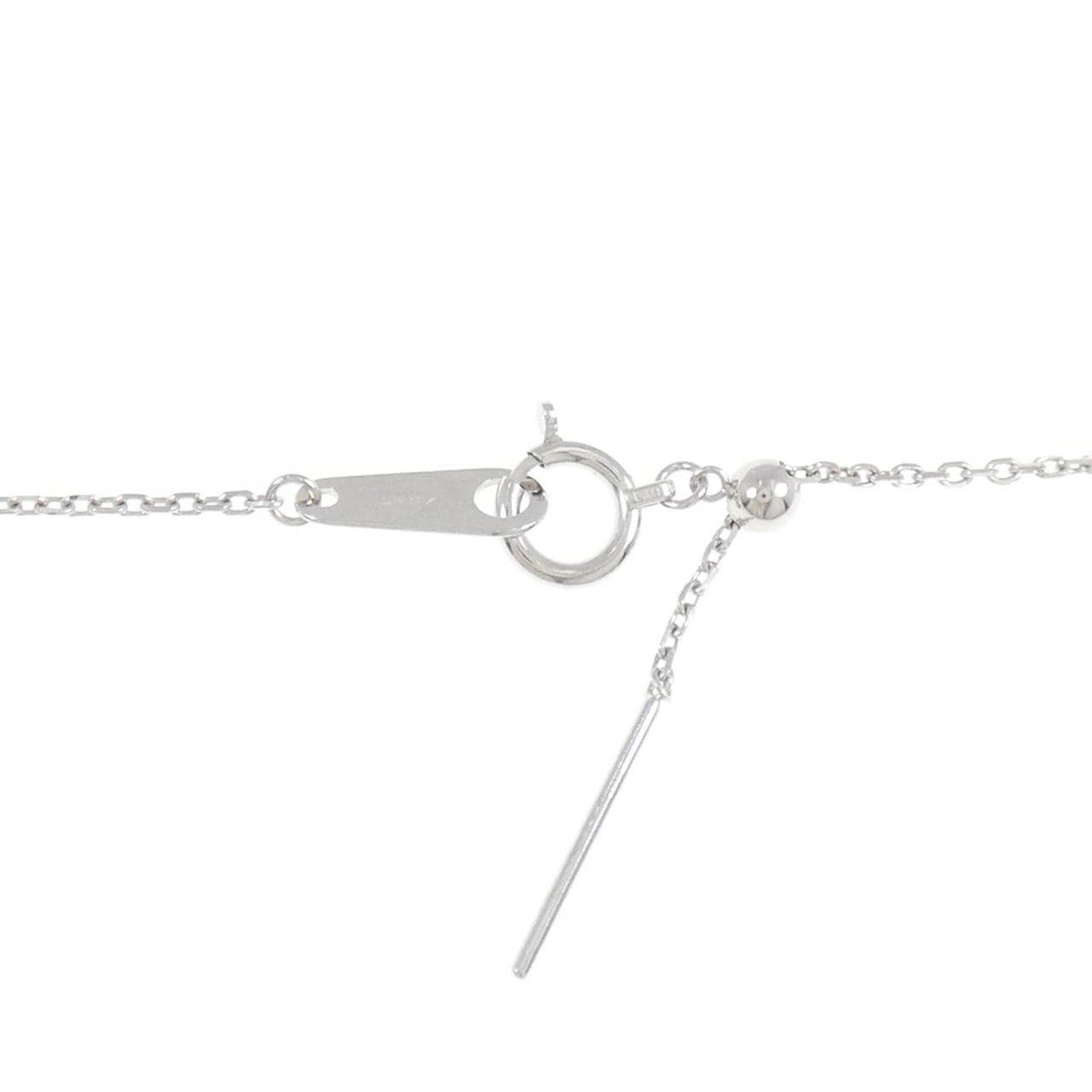 K18WG ハート パヴェ ダイヤモンド ネックレス 0.10CT