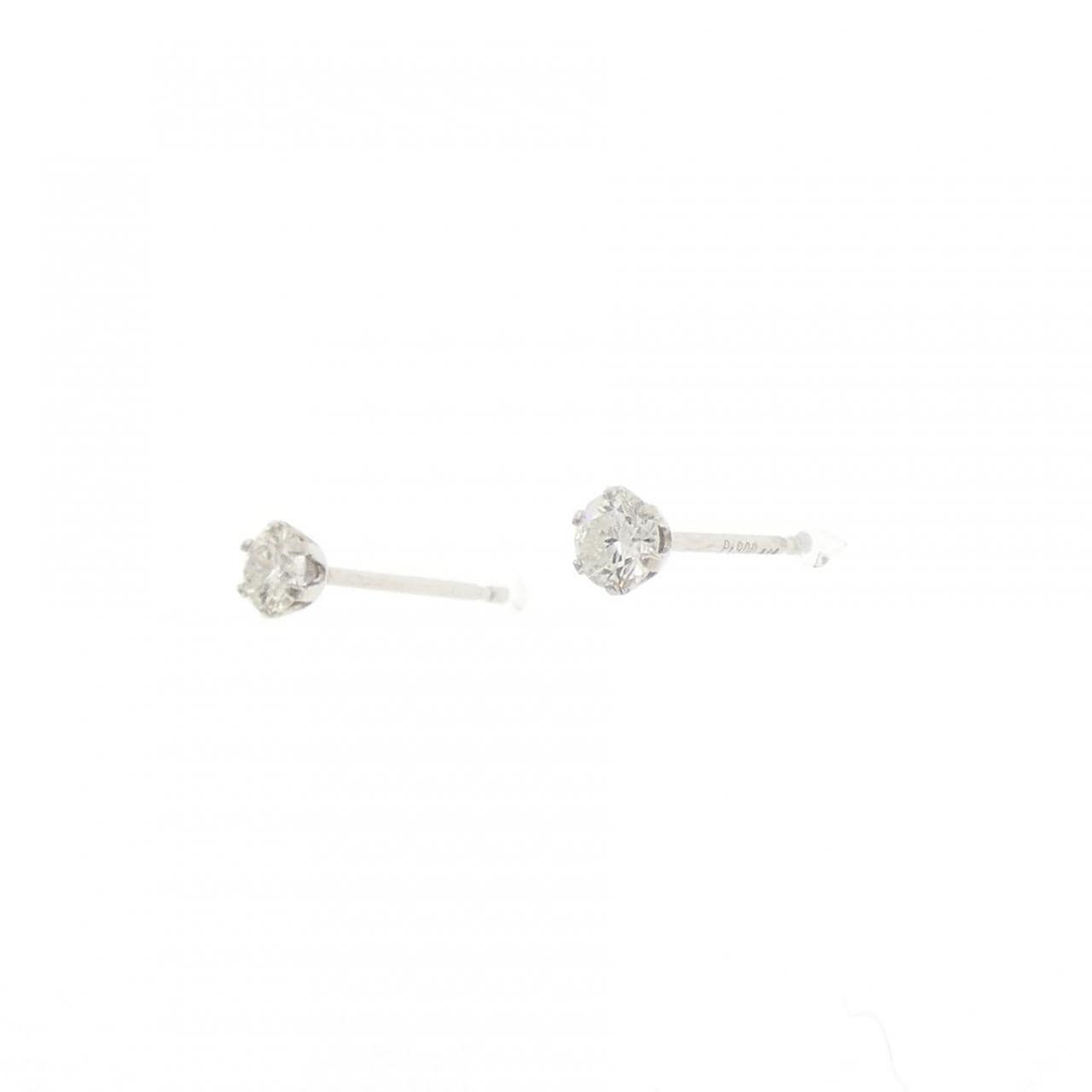 PT900 ソリティア ダイヤモンド ピアス 0.20CT