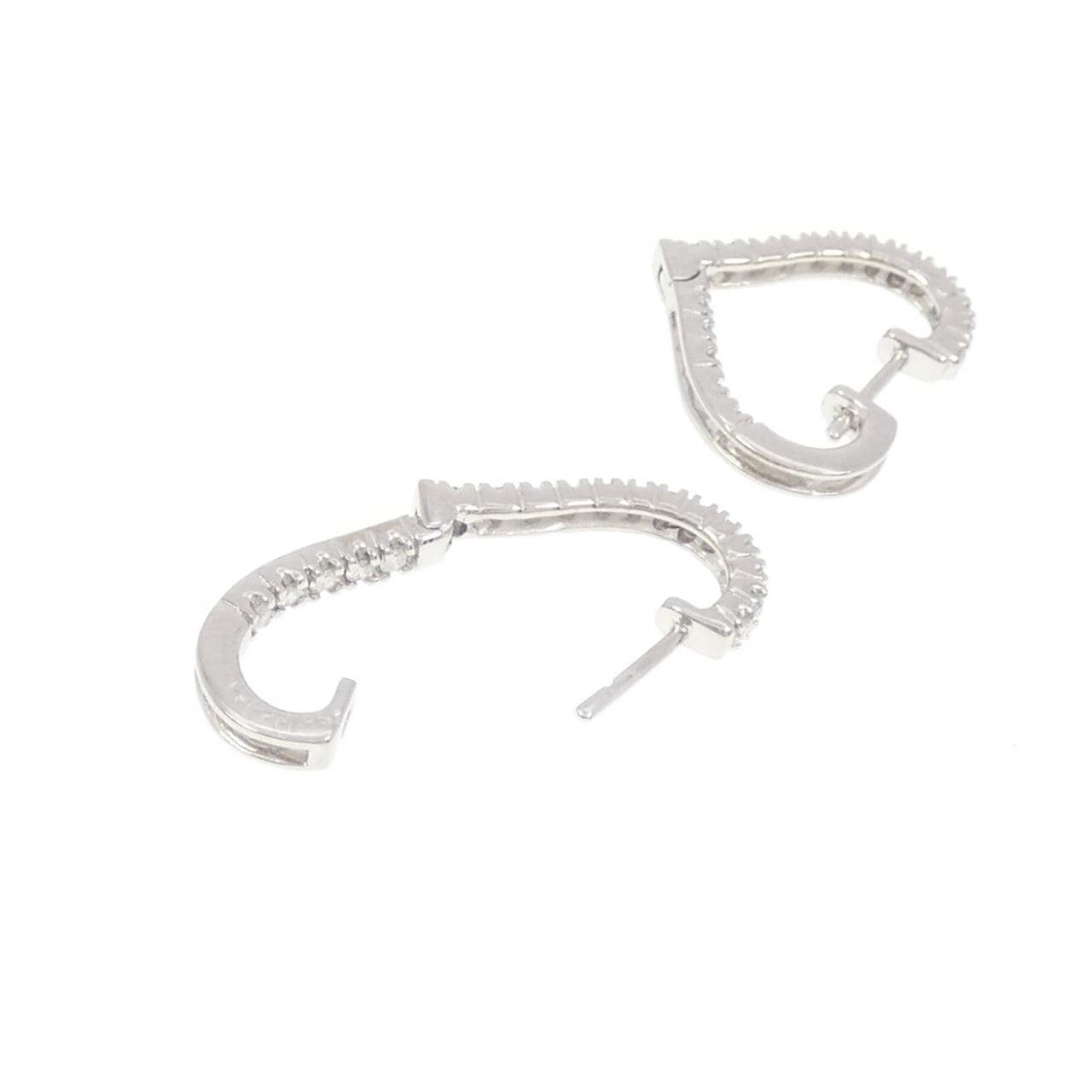 750WG ハート ダイヤモンド ピアス 0.50CT