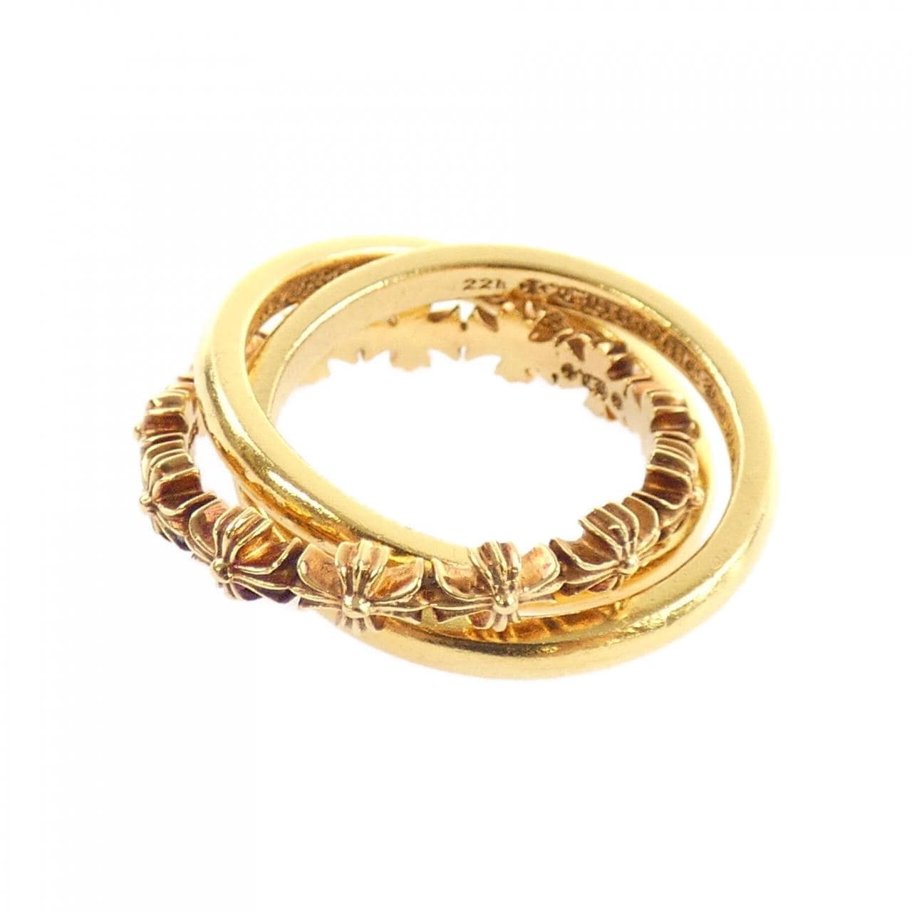 クロムハーツ CHROME HEARTS TINY E CH PLS BAND TRPL GLD 207192004GLDXXX001 RING