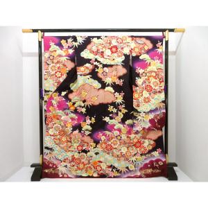 振袖　友禅金彩加工　刺繍入りボカシ染