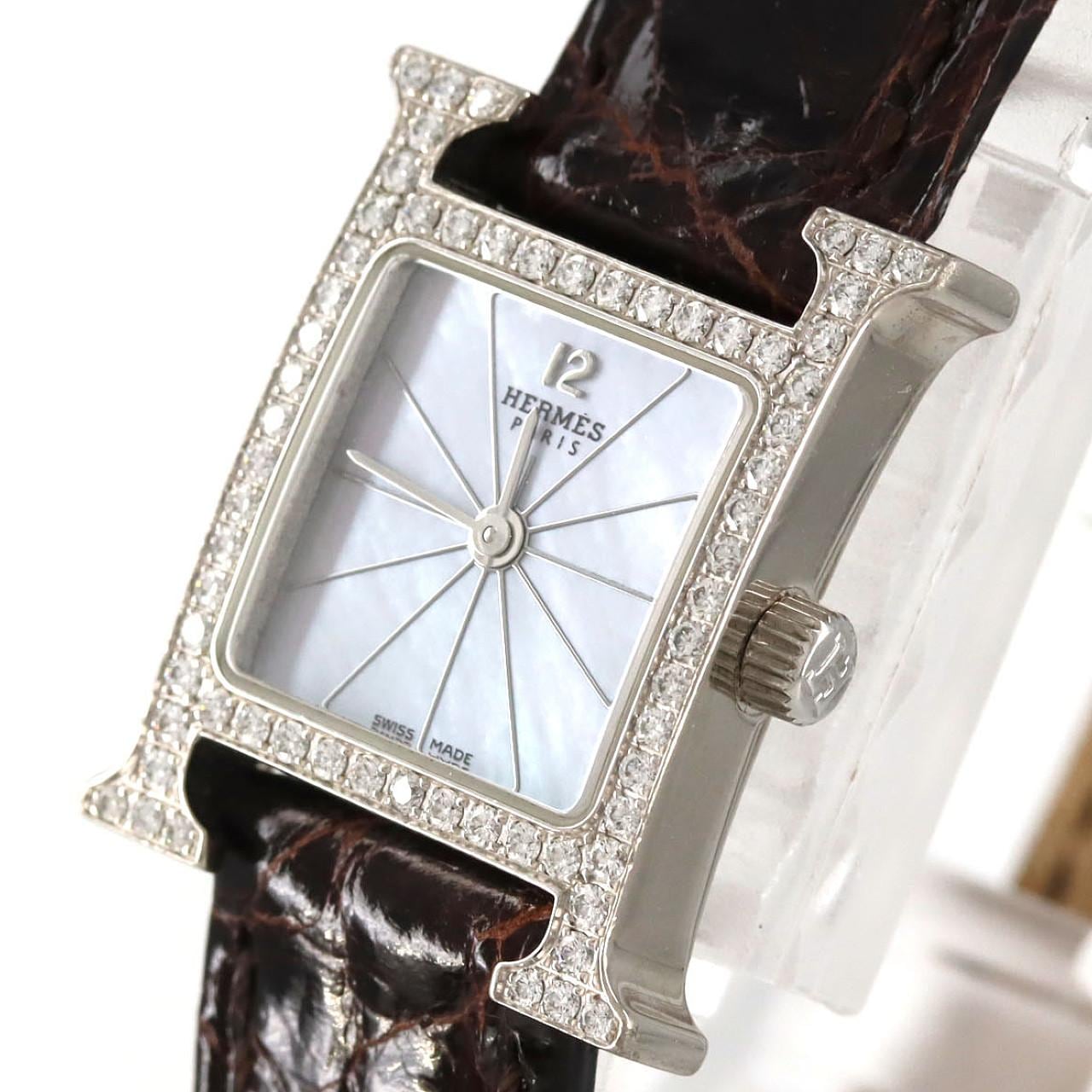 【ノーメンテナンス還元価格】エルメス Hウォッチ WG/D HH1.191 WG クォーツ