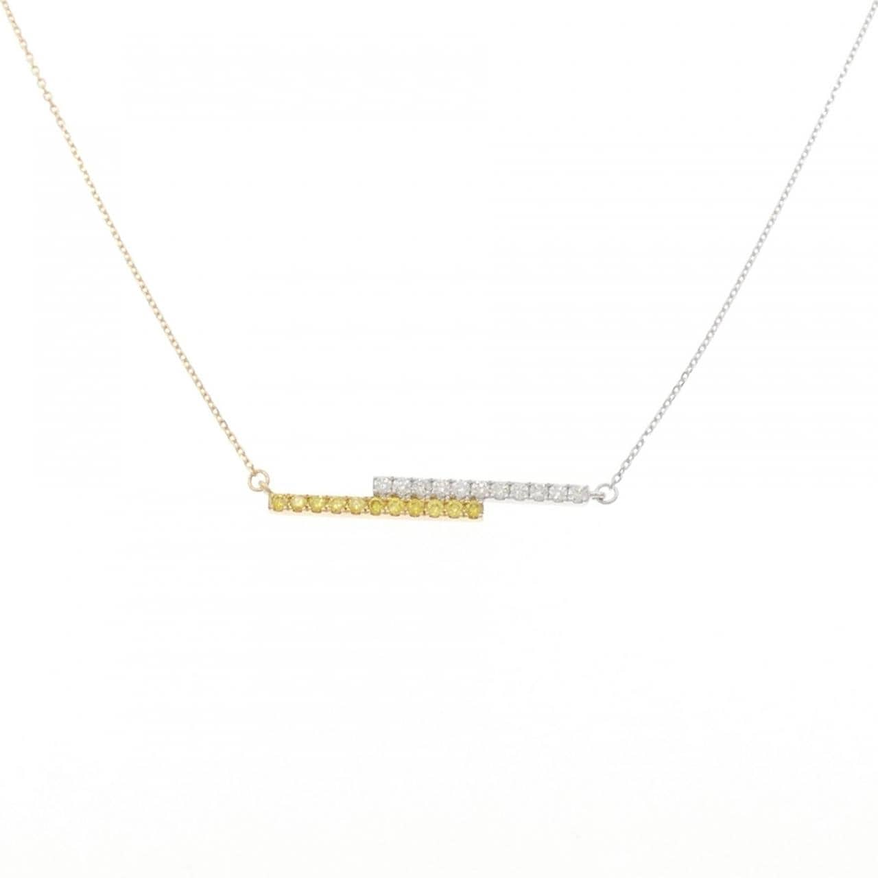 K18YG/K18WG ダイヤモンド ネックレス 0.15CT