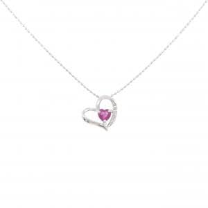 K10WG ハート ルビー ネックレス 0.28CT