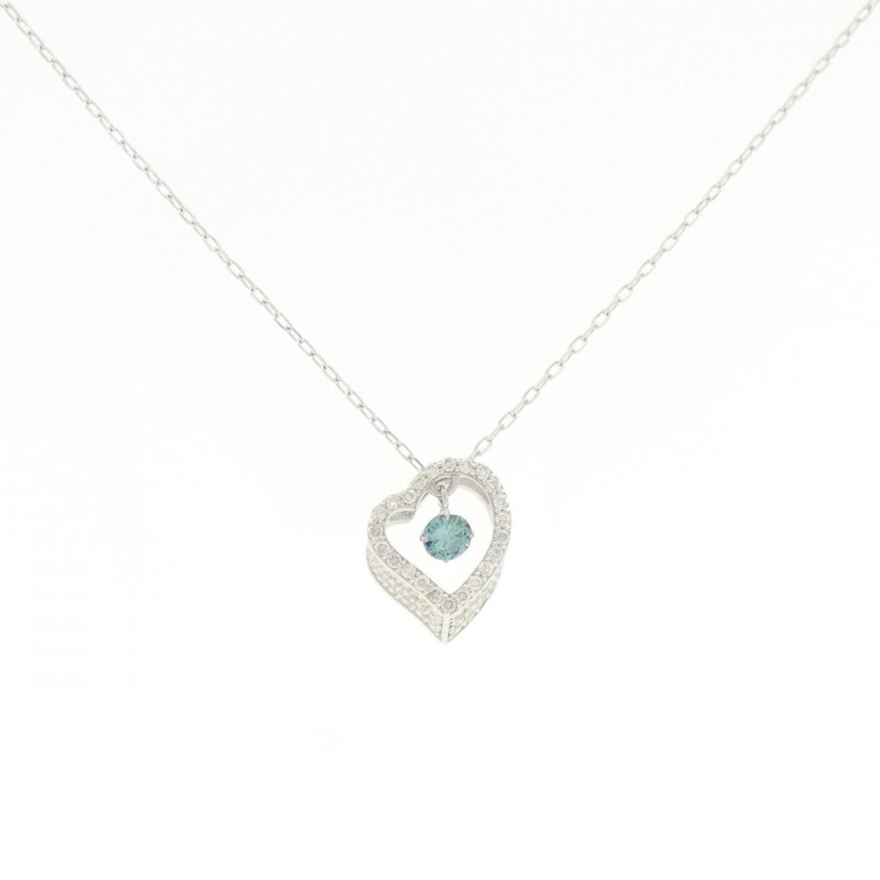 K18WG ハート ダイヤモンド ネックレス 0.17CT