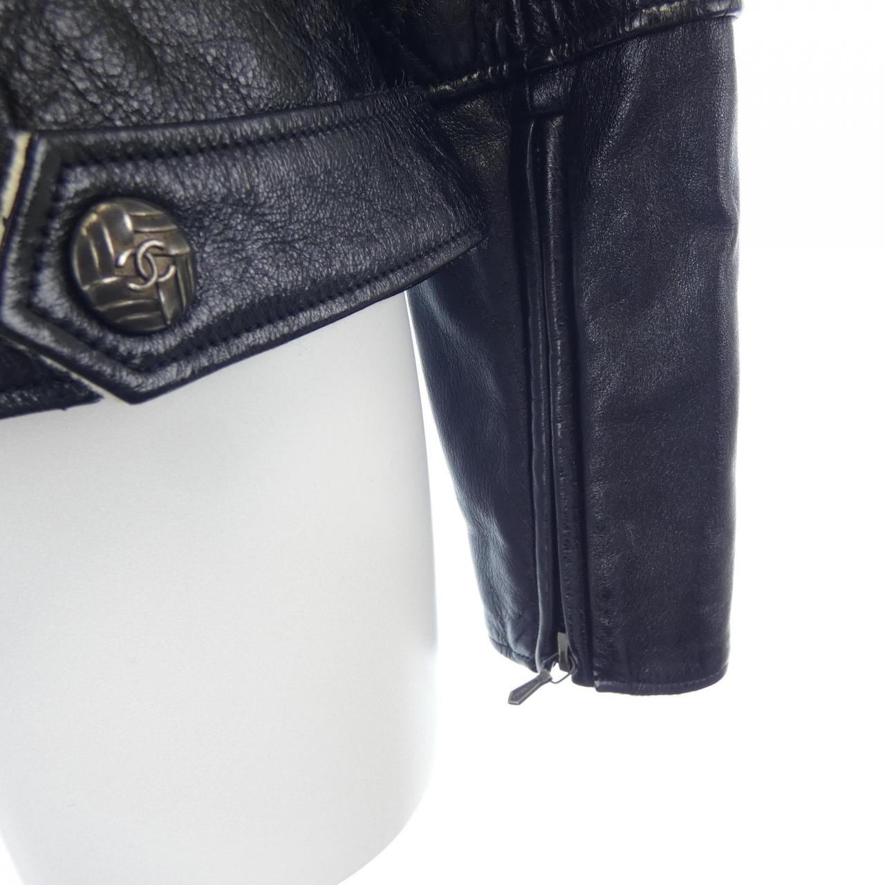 シャネル CHANEL P41842W04963 11A レザーライダースジャケット