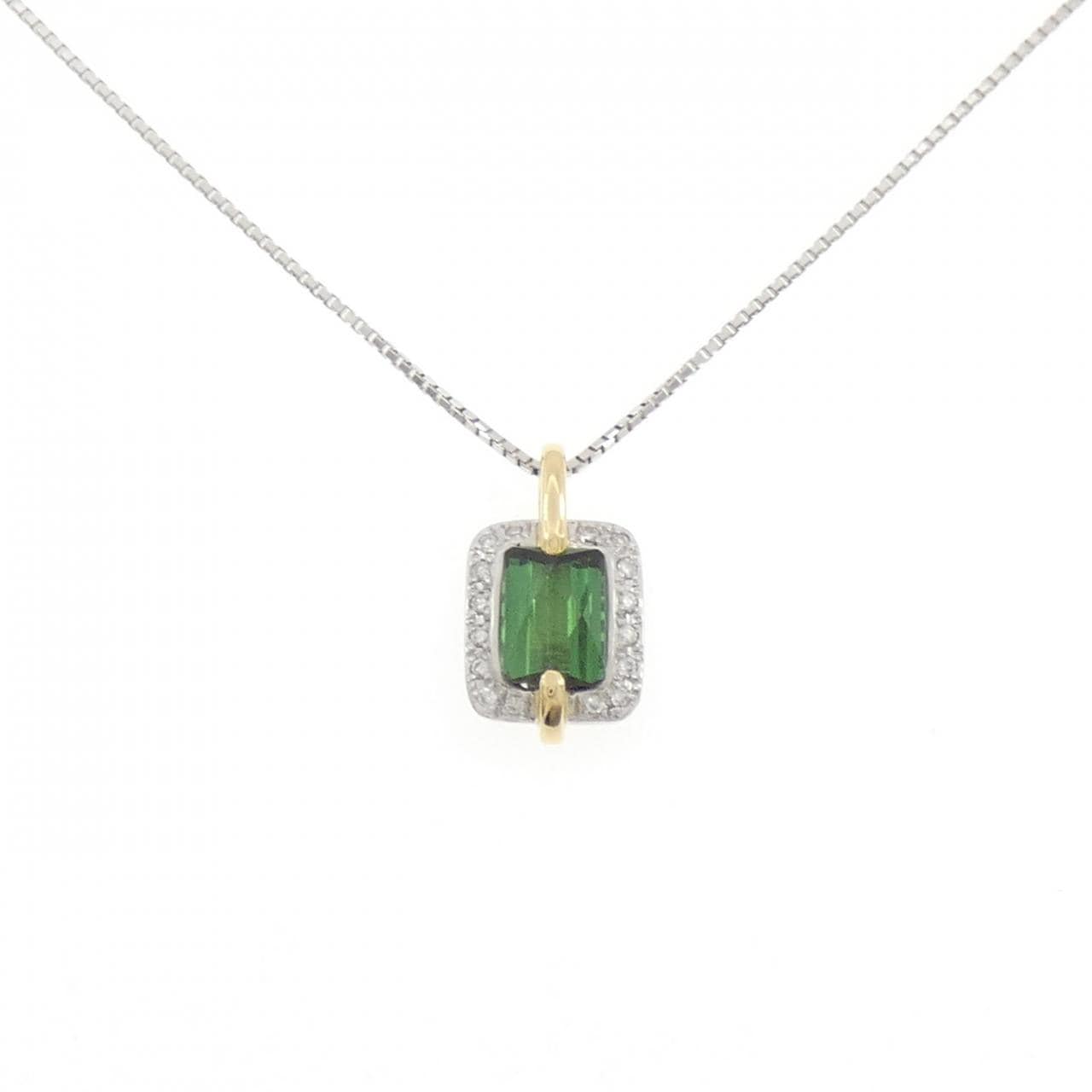 PT900/K18YG/PT850 トルマリン ネックレス 1.62CT