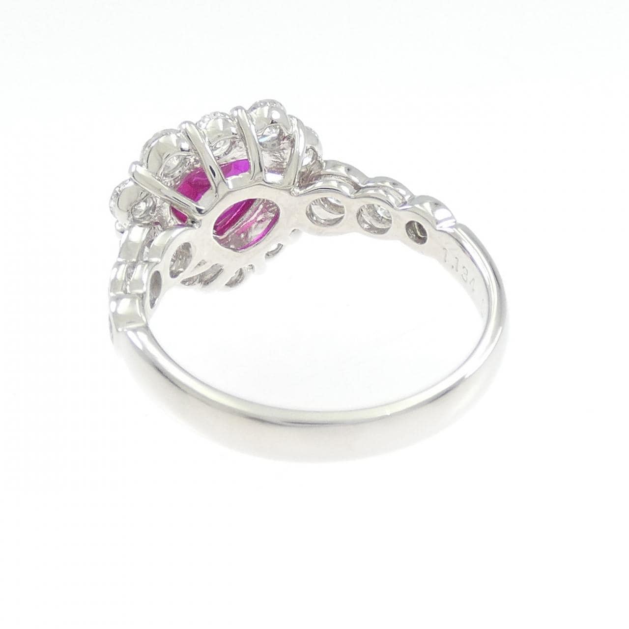 PT900 ハート ルビー リング 1.134CT