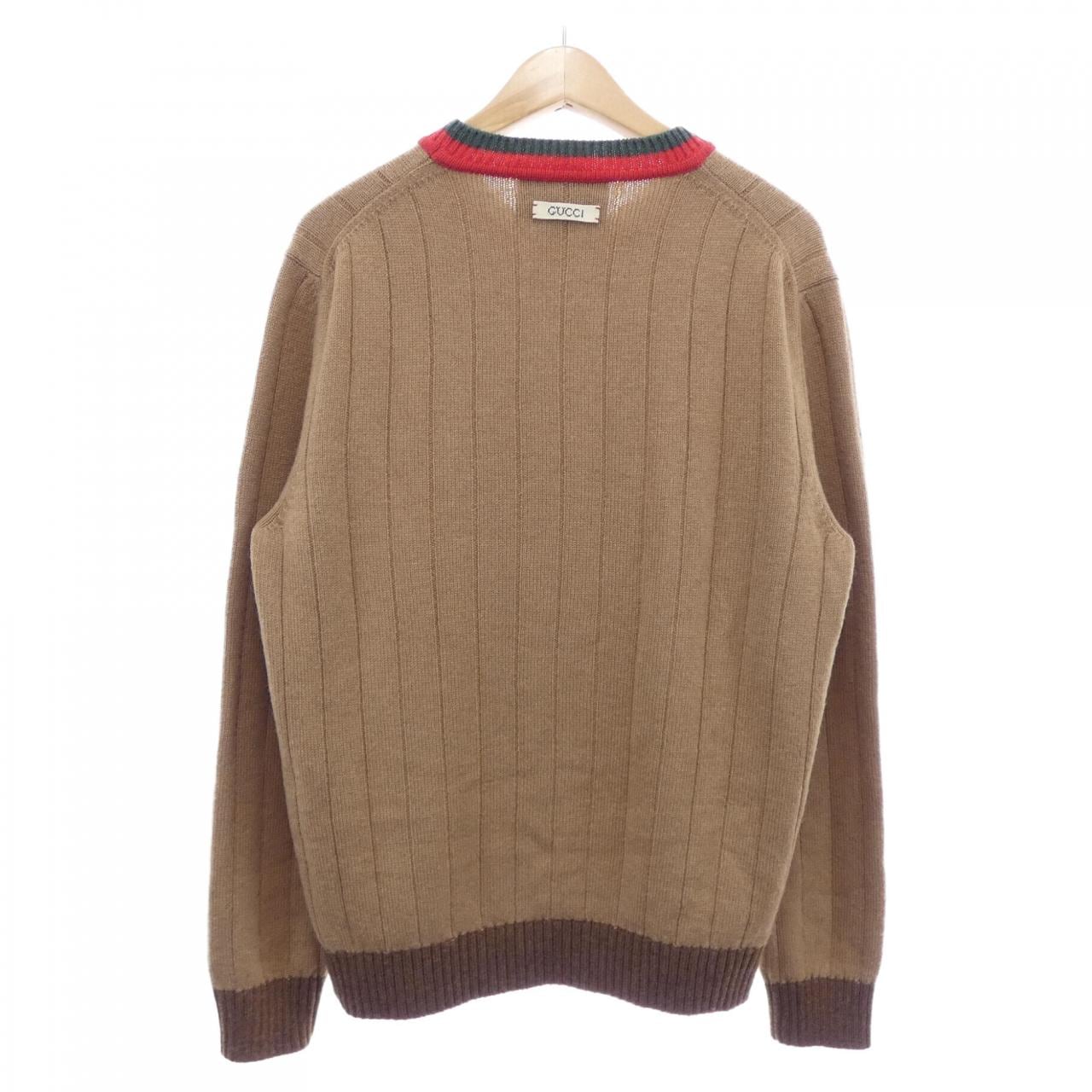 グッチ GUCCI ウェブ ストライプ付き キャメル リブニット セーター 721035 XKB4A ニット