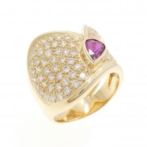 K18YG ルビー リング 0.82CT